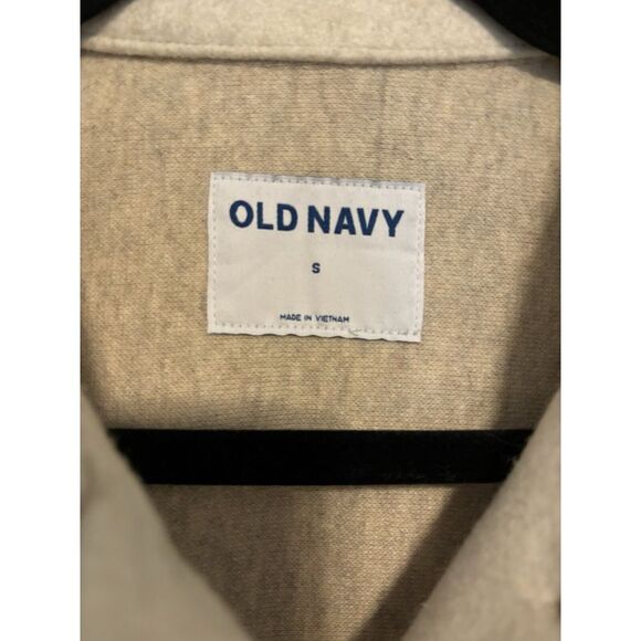 Old Navy Womens Oversized Size Small Cream Oatmeal Shacket With Pockets - Picture 2 of 11